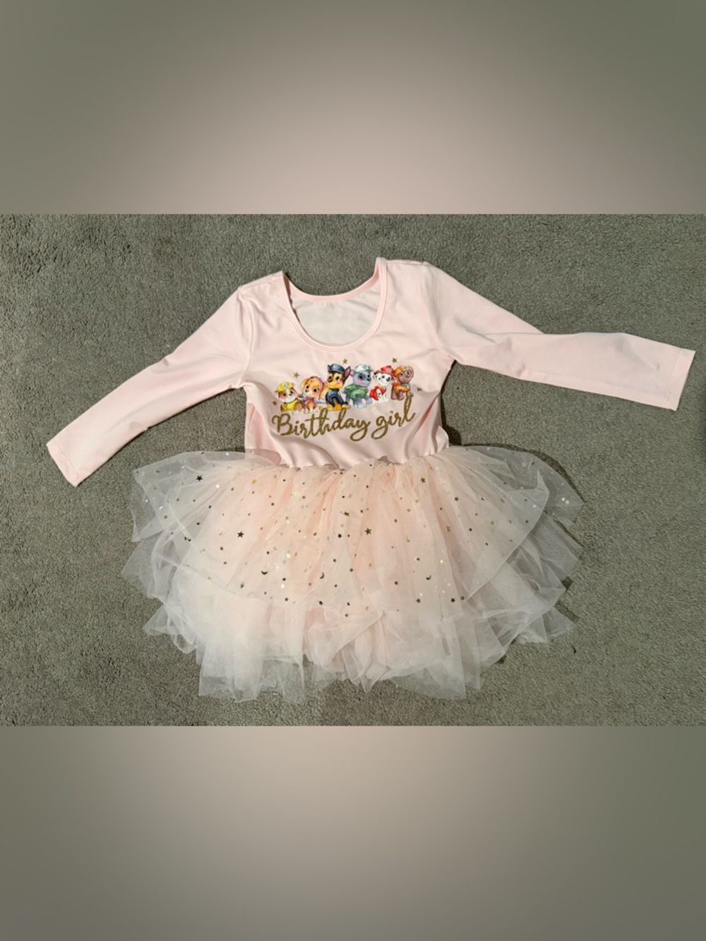 Paw Patrol "Birthday Girl" Tulle Tutu Dress. 4-5T. Like new/worn once.